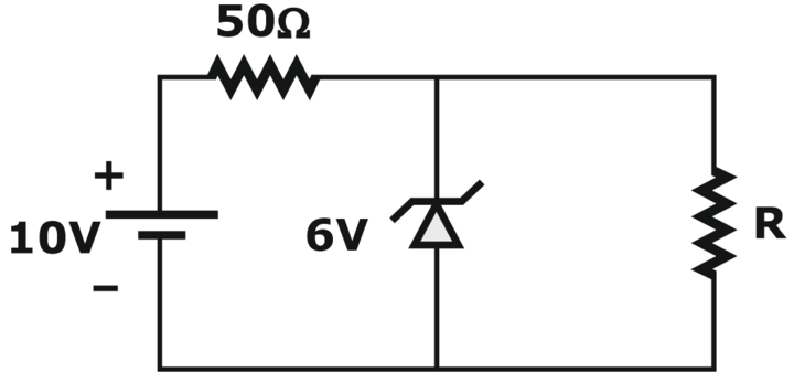 [SOLVED] The 6 V Zener diode as shown in the circuit below, has zero ...