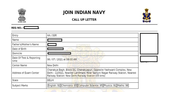 Indian Navy SSR, AA Admit Card 2021 Out: Download Link, Documents Details