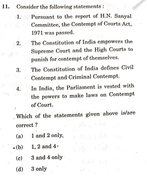 UPSC Polity Previous Year Question