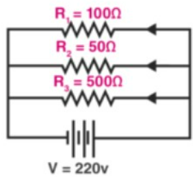 three resistors are linked in parallel