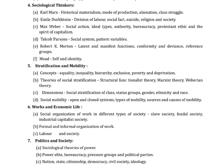 Sociology Optional Syllabus for UPSC