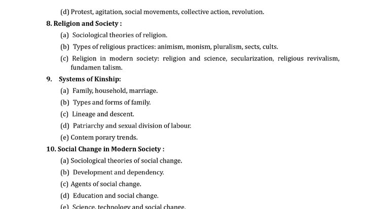 sociology syllabus for UPSC