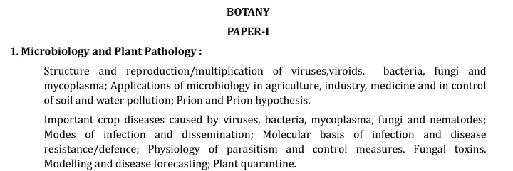 Botany Syllabus for UPSC