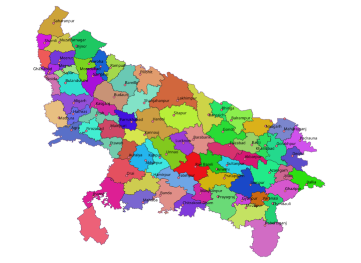 Map of Uttar Pradesh