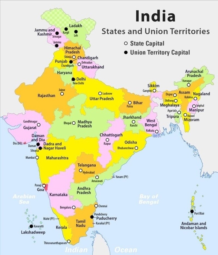 What are the States of India and their Capitals?