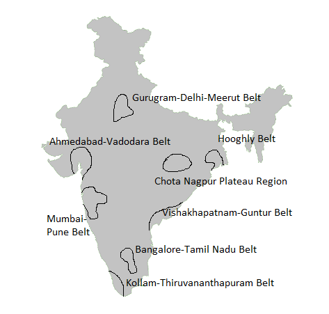 What are the Major Industrial Regions of India?