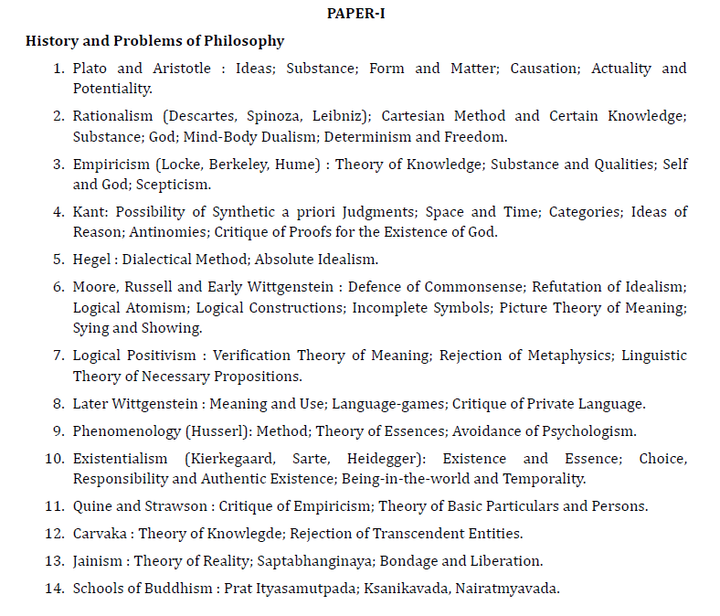 Philosophy Optional Paper 1