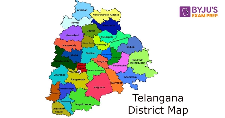 Telangana District Map, Telangana Political Map, 52% OFF